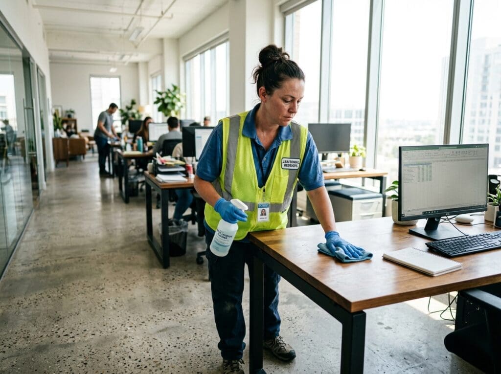 cleaning the workplace
