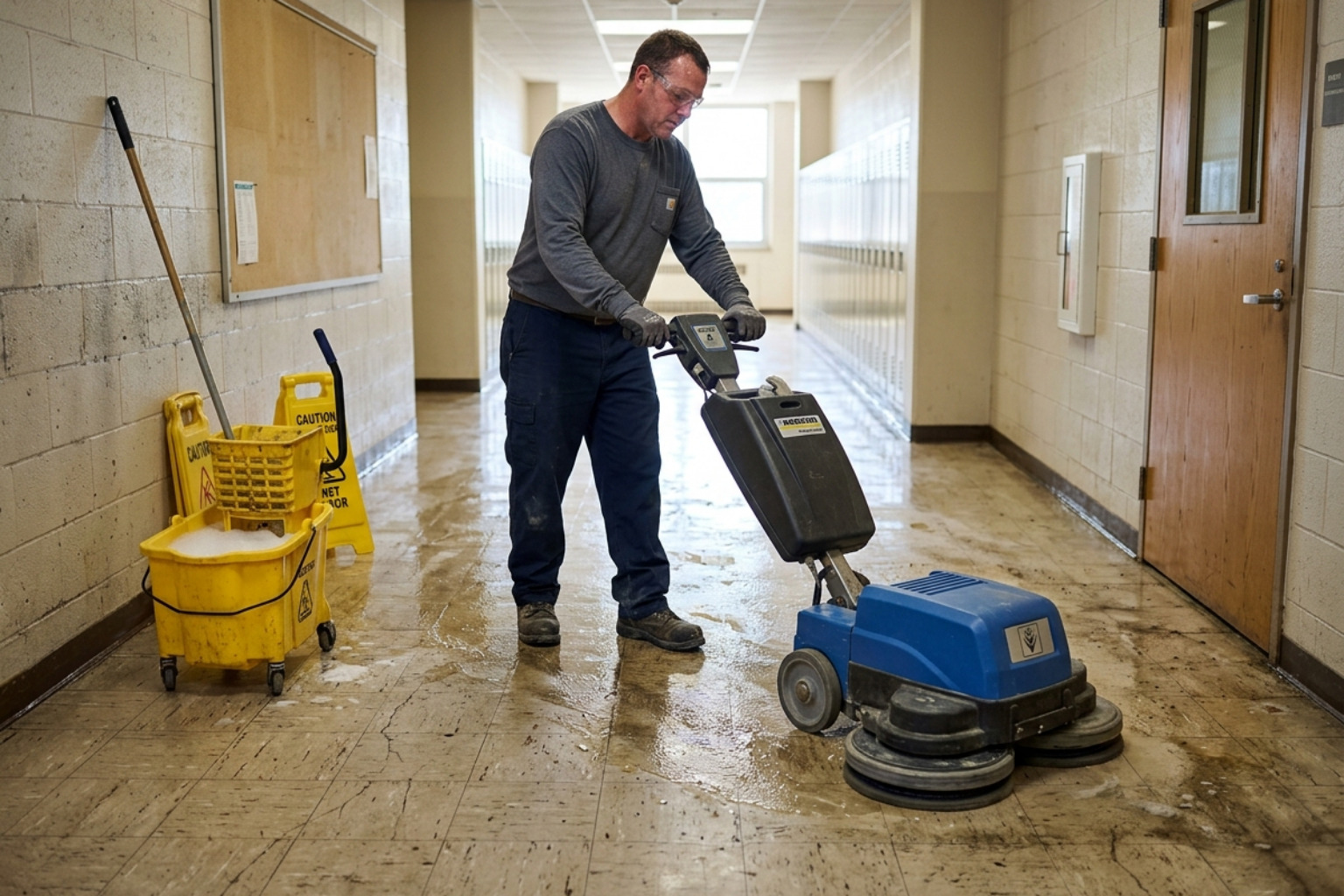 strip and wax a floor
