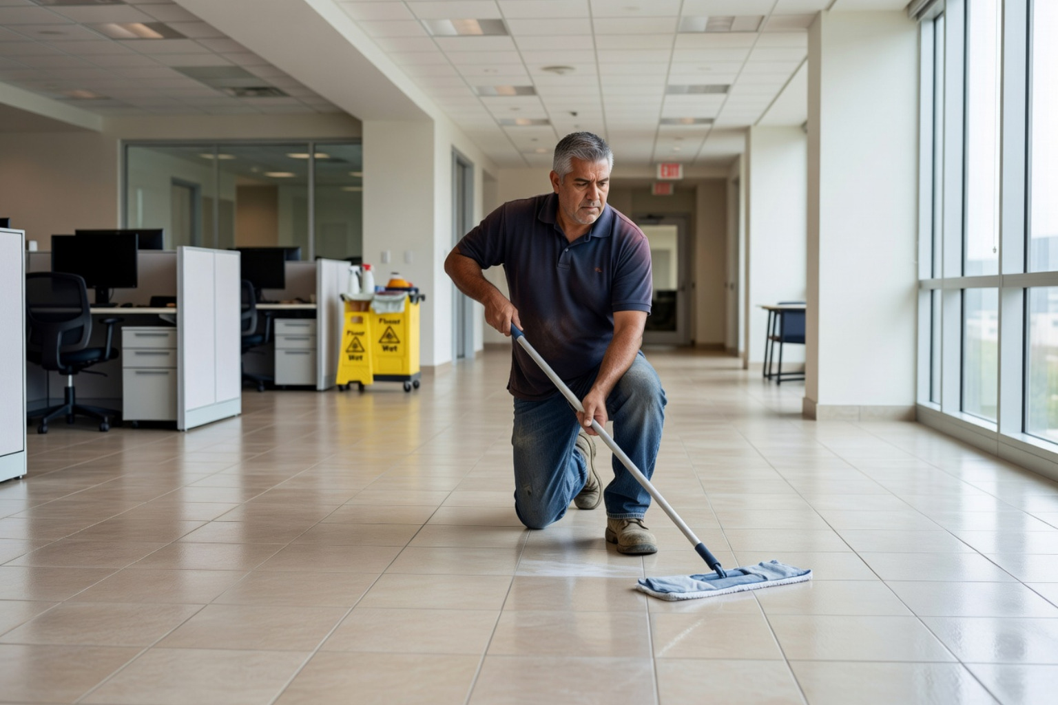 waxing commercial tile floors