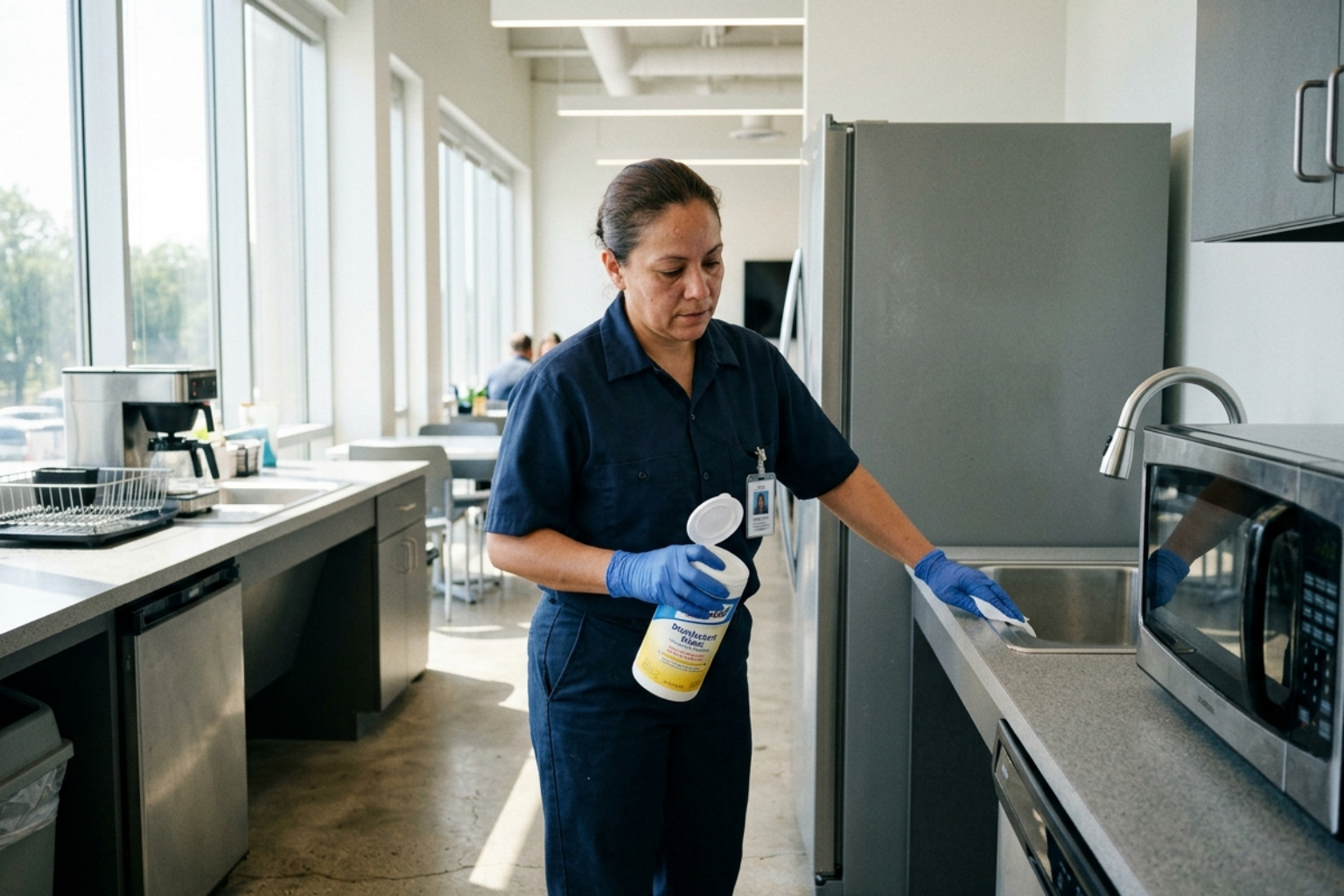 Breakroom surface disinfection solutions
